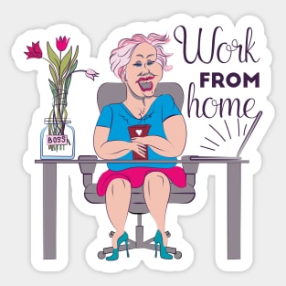 Freelance work from home Sticker